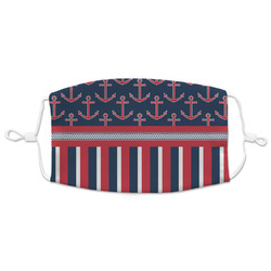 Nautical Anchors & Stripes Adult Cloth Face Mask - XLarge