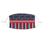 Nautical Anchors & Stripes Adult Cloth Face Mask