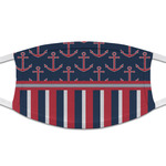 Nautical Anchors & Stripes Cloth Face Mask (T-Shirt Fabric)