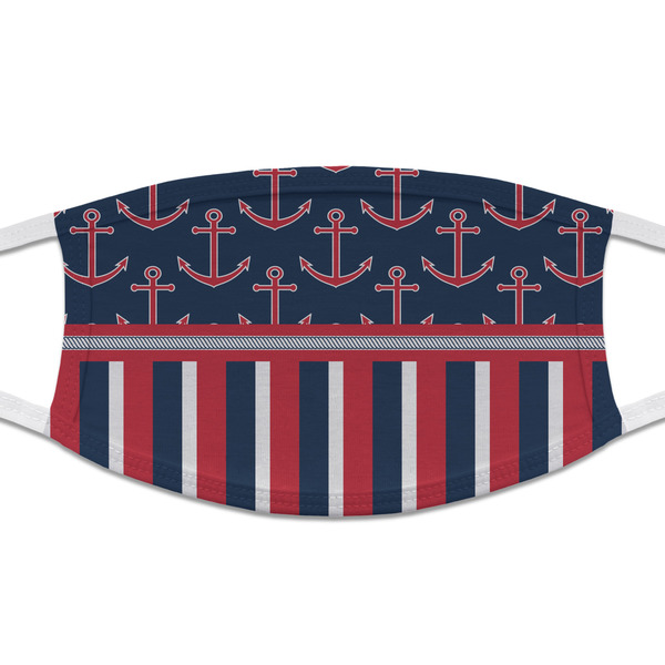 Custom Nautical Anchors & Stripes Cloth Face Mask (T-Shirt Fabric)
