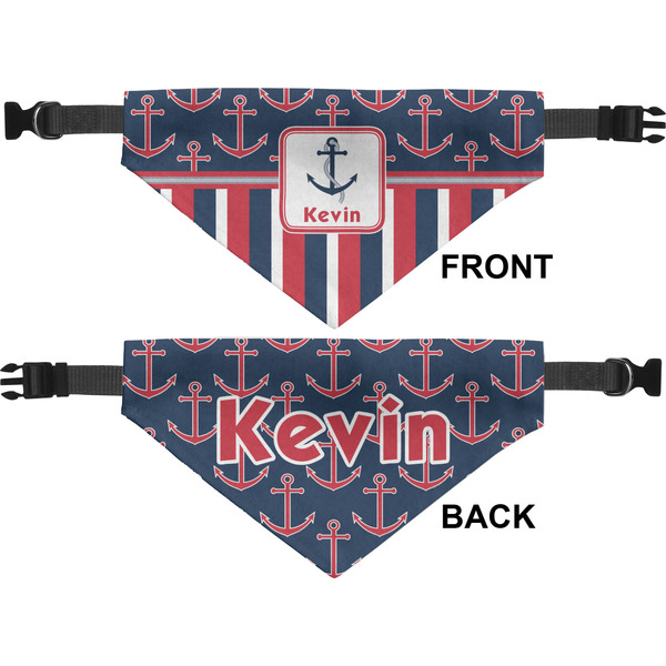 Nautical Anchors & Stripes Medium Dog Bandana Approval