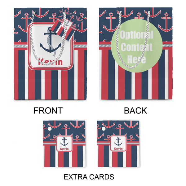 Nautical Anchors & Stripes Medium Gift Bag - Approval