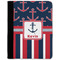 Nautical Anchors & Stripes Medium Padfolio - FRONT