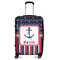 Nautical Anchors & Stripes Suitcase - 24" Medium - Checked (Personalized)