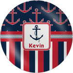 Nautical Anchors & Stripes Melamine Plate (Personalized)