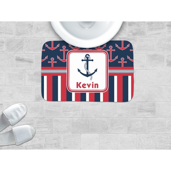 Nautical Anchors & Stripes Memory Foam Bath Mat - LIFESTYLE