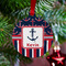 Nautical Anchors & Stripes Metal Ball Ornament - Lifestyle