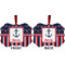 Nautical Anchors & Stripes Metal Benilux Ornament - Front and Back (APPROVAL)