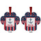 Nautical Anchors & Stripes Metal Paw Ornament - Front and Back