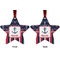 Nautical Anchors & Stripes Metal Star Ornament - Front and Back