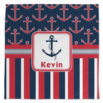 Nautical Anchors & Stripes Microfiber Dish Towel (Personalized)