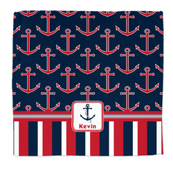 Nautical Anchors & Stripes Microfiber Dish Rag (Personalized)
