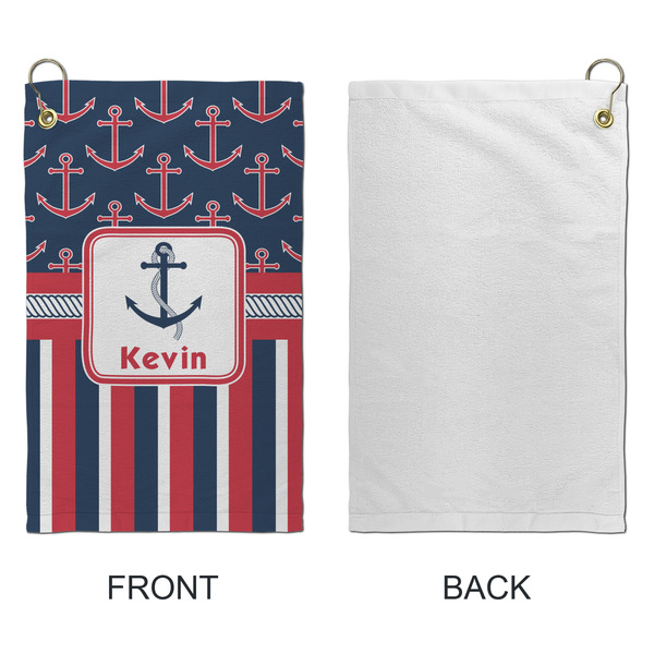 Nautical Anchors & Stripes Microfiber Golf Towels - Small - APPROVAL