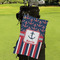 Nautical Anchors & Stripes Microfiber Golf Towels - Small - LIFESTYLE