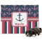 Nautical Anchors & Stripes Dog Blanket - Large (Personalized)