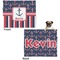 Nautical Anchors & Stripes Microfleece Dog Blanket - Large- Front & Back