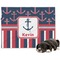 Nautical Anchors & Stripes Microfleece Dog Blanket - Regular