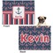 Nautical Anchors & Stripes Microfleece Dog Blanket - Regular - Front & Back