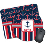 Nautical Anchors & Stripes Mouse Pad (Personalized)