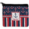 Nautical Anchors & Stripes Neoprene Coin Purse - Front