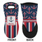 Nautical Anchors & Stripes Neoprene Oven Mitt (Front & Back)