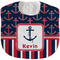 Nautical Anchors & Stripes New Baby Bib - Closed and Folded