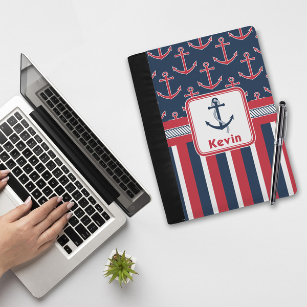 Nautical Anchors & Stripes Notebook Padfolio - LIFESTYLE (large)