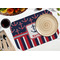 Nautical Anchors & Stripes Octagon Placemat - Single front (LIFESTYLE) Flatlay