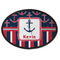 Nautical Anchors & Stripes Oval Patch