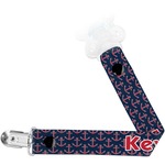Nautical Anchors & Stripes Pacifier Clip (Personalized)
