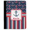 Nautical Anchors & Stripes Padfolio Clipboards - Large - FRONT