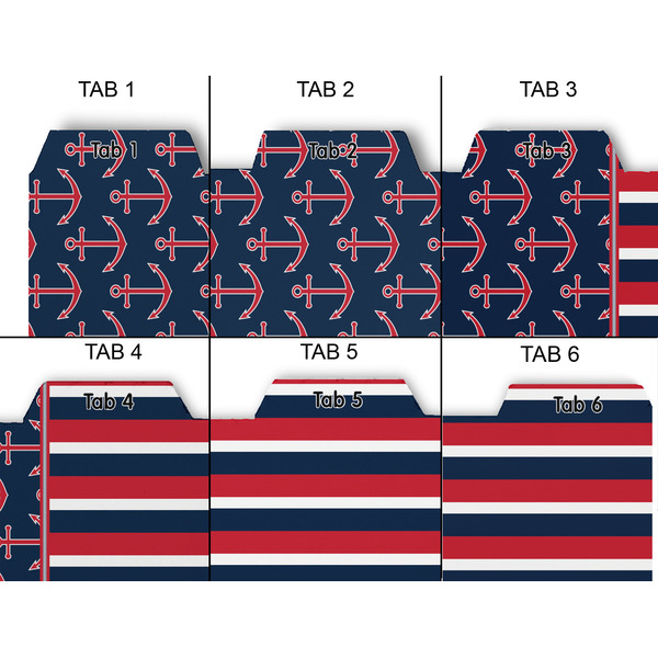Nautical Anchors & Stripes Page Dividers - Set of 6 - Approval