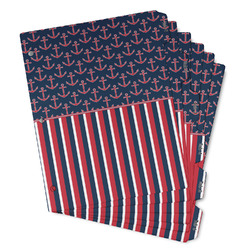 Nautical Anchors & Stripes Binder Tab Divider - Set of 6 (Personalized)