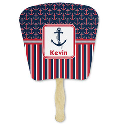 Nautical Anchors & Stripes Paper Fan (Personalized)