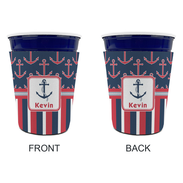 Nautical Anchors & Stripes Party Cup Sleeves - without bottom - Approval