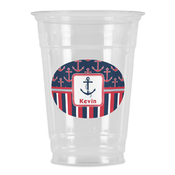 Nautical Anchors & Stripes Party Cups - 16oz (Personalized)