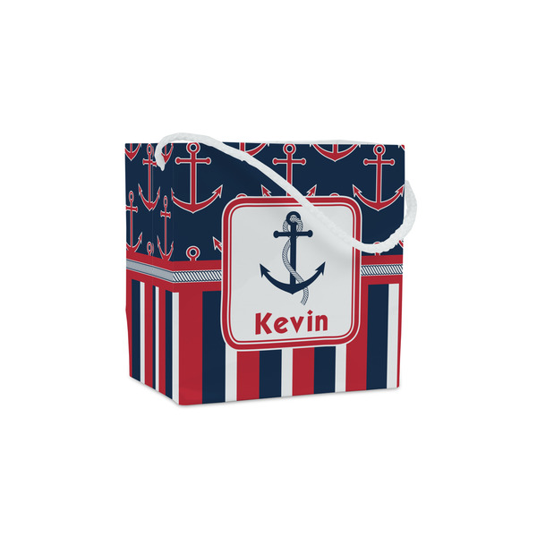 Custom Nautical Anchors & Stripes Party Favor Gift Bags (Personalized)