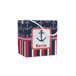 Nautical Anchors & Stripes Party Favor Gift Bags - Matte (Personalized)