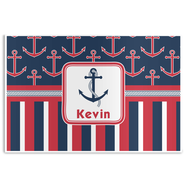 Custom Nautical Anchors & Stripes Disposable Paper Placemats (Personalized)