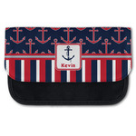 Nautical Anchors & Stripes Canvas Pencil Case w/ Name or Text