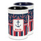 Nautical Anchors & Stripes Ceramic Pencil Holder - Large