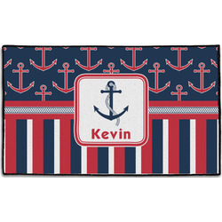 Nautical Anchors & Stripes Door Mat - 60"x36" (Personalized)