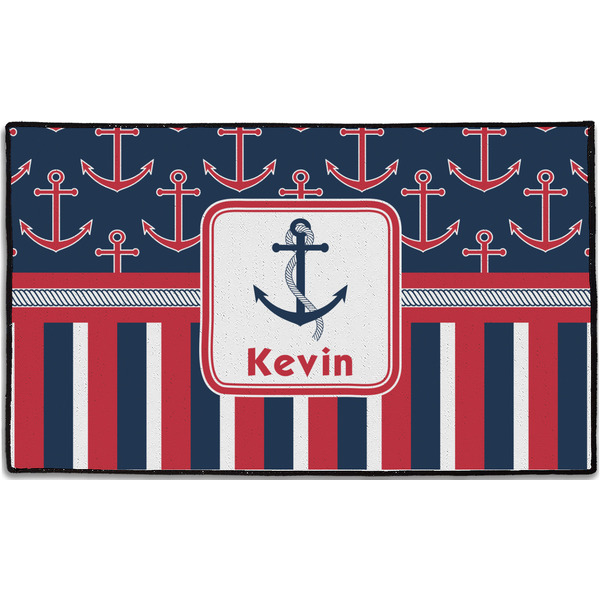 Custom Nautical Anchors & Stripes Door Mat - 60"x36" (Personalized)