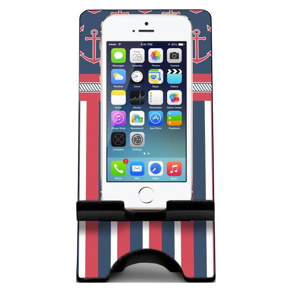 Nautical Anchors & Stripes Phone Stand w/ Phone