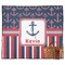 Nautical Anchors & Stripes Outdoor Picnic Blanket (Personalized)
