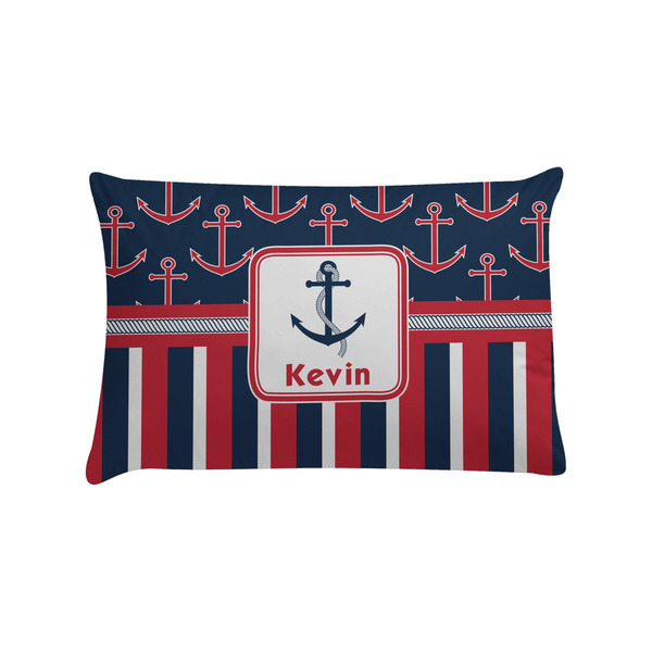 Custom Nautical Anchors & Stripes Pillow Case - Standard (Personalized)