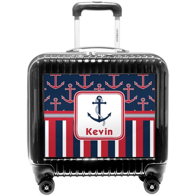 Nautical Anchors & Stripes Pilot / Flight Suitcase (Personalized)