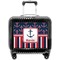 Nautical Anchors & Stripes Pilot Bag Luggage with Wheels
