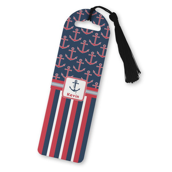 Custom Nautical Anchors & Stripes Plastic Bookmark (Personalized)
