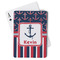 Nautical Anchors & Stripes Playing Cards - Front View